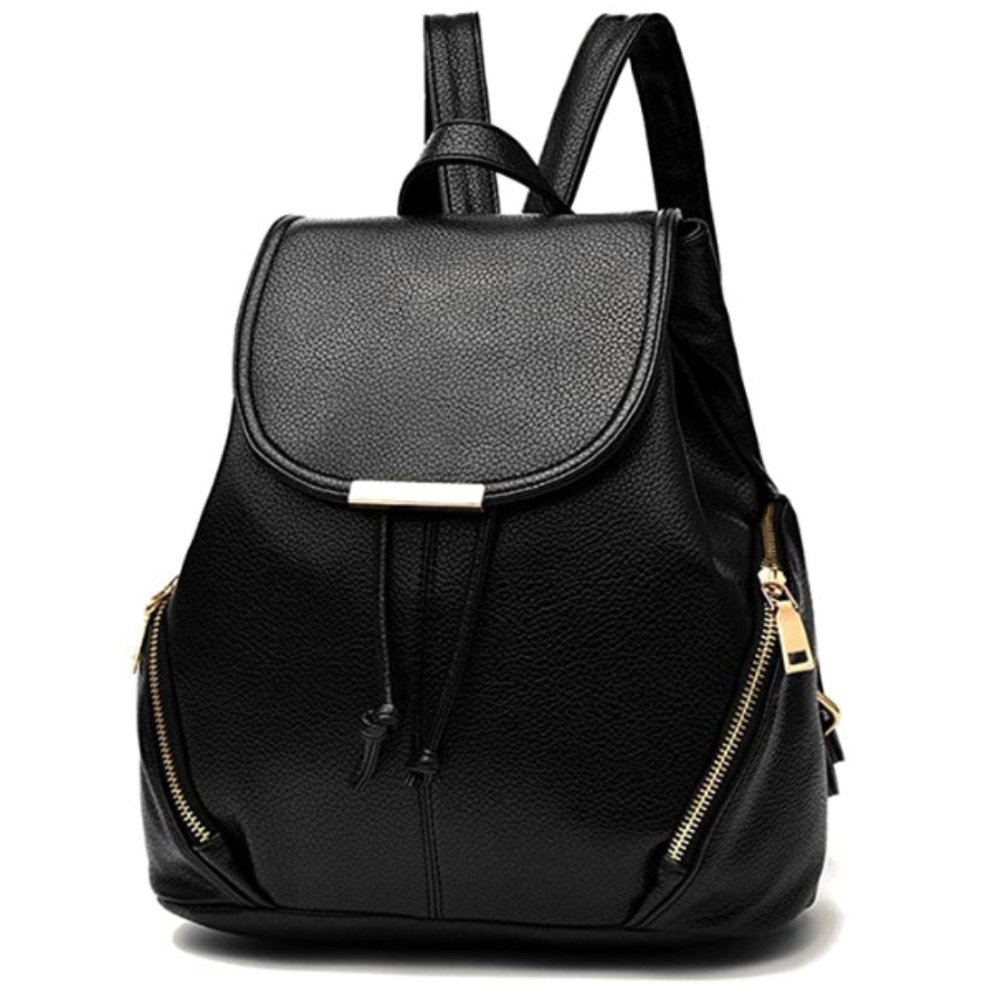 Women Travel Leather Rucksack Schoolbag Backpack